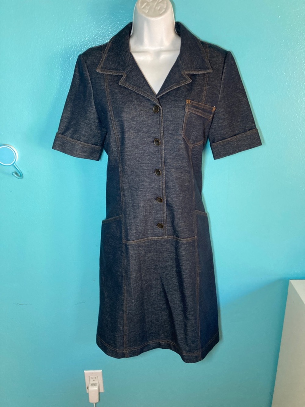 Tomas Maier Denim Shirt Dress Womens Size 6 Like New Condition